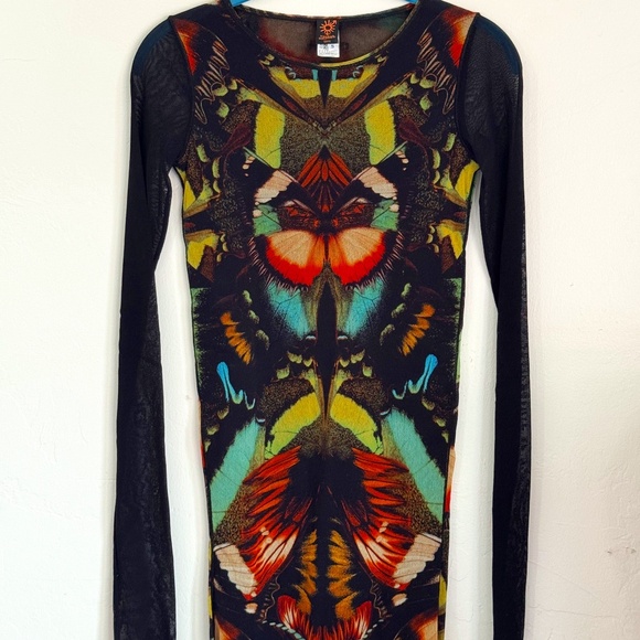 Jean Paul Gaultier Soleil FUZZI Long Sleeve Mesh Top - Picture 1 of 5